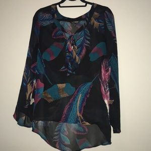 Long sleeve feather top